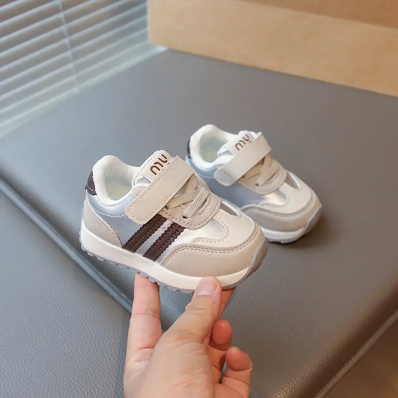 Men Women Baby Sneakers 2025 White Brown Soft Sole