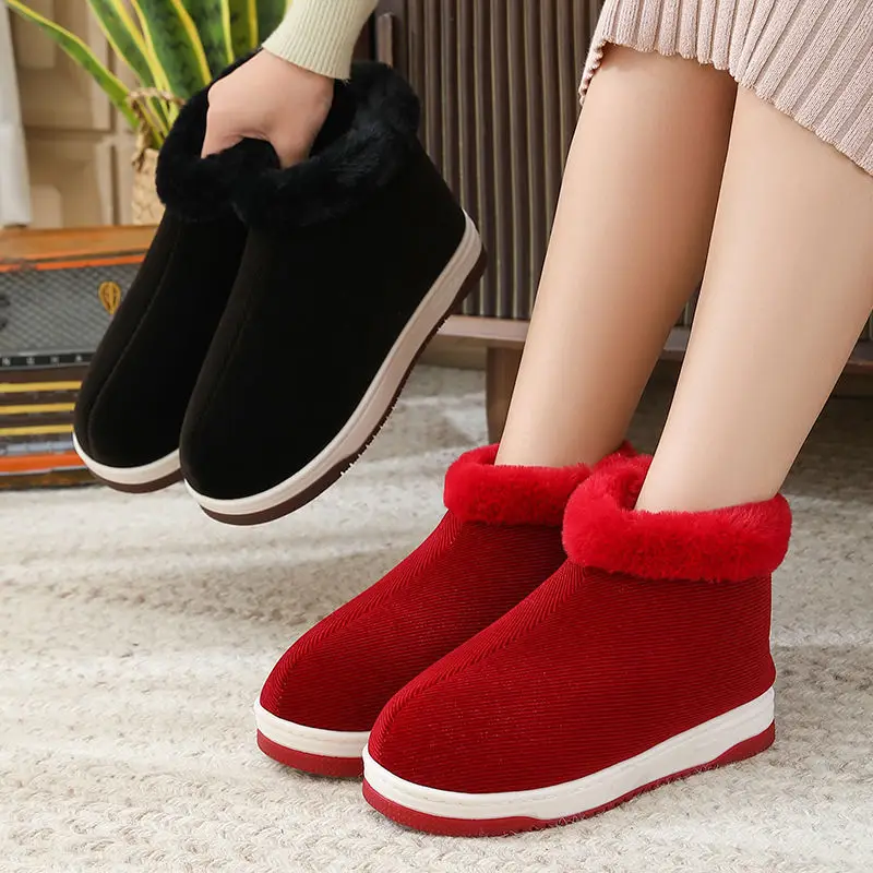 Women Winter Fleece Lined Slippers Black - Image 18