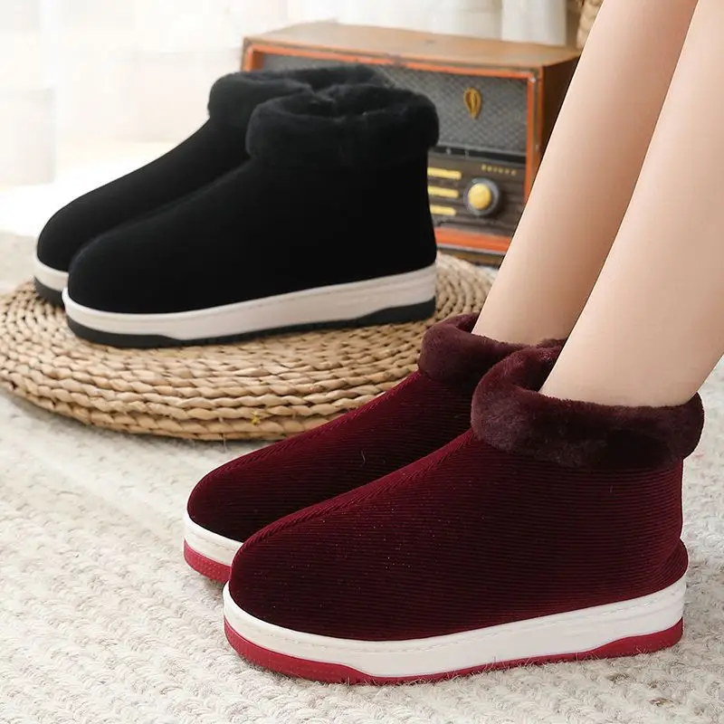 Women Winter Fleece Lined Slippers Black - Image 19
