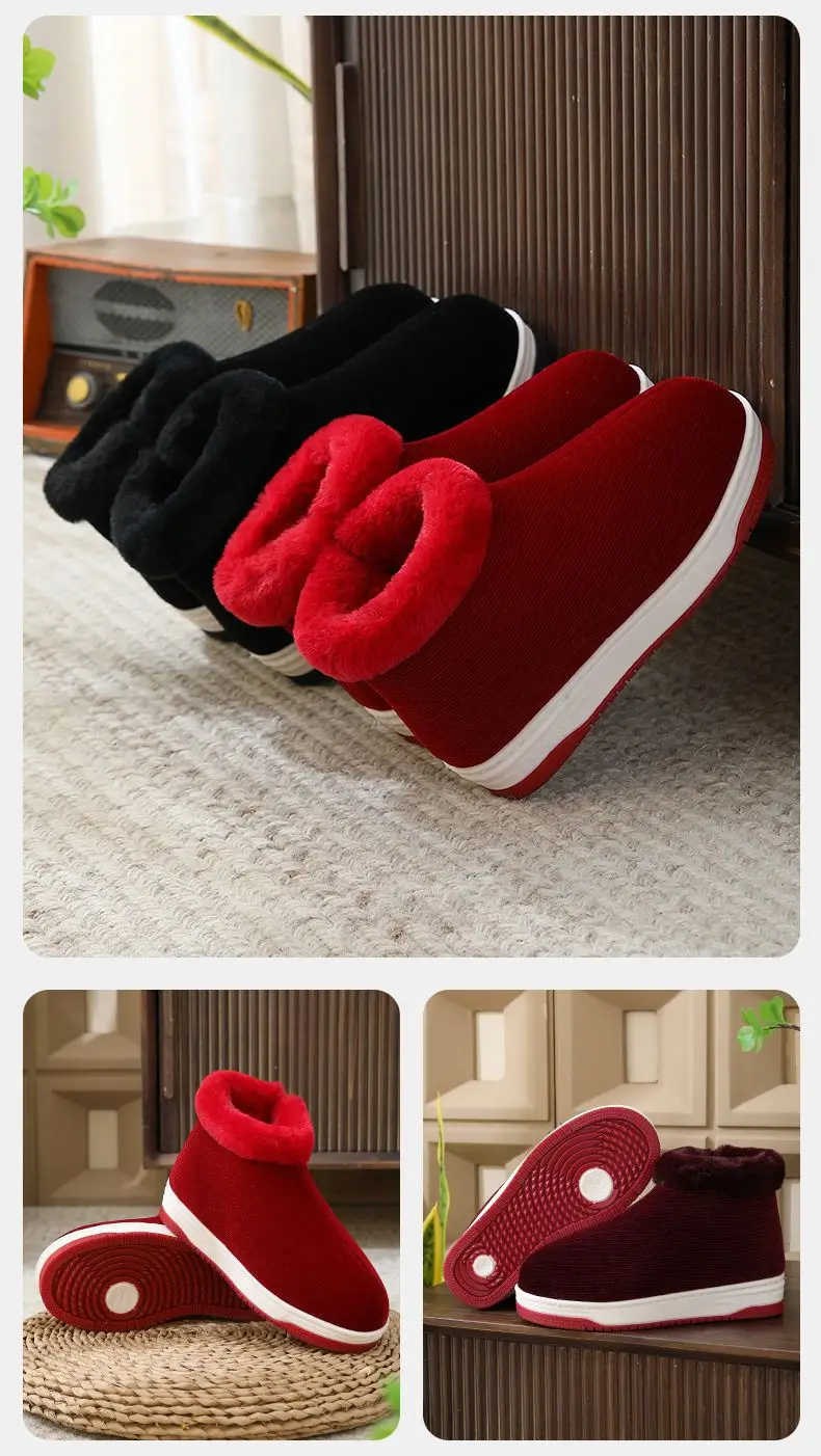 Women Winter Fleece Lined Slippers Black — feature 13