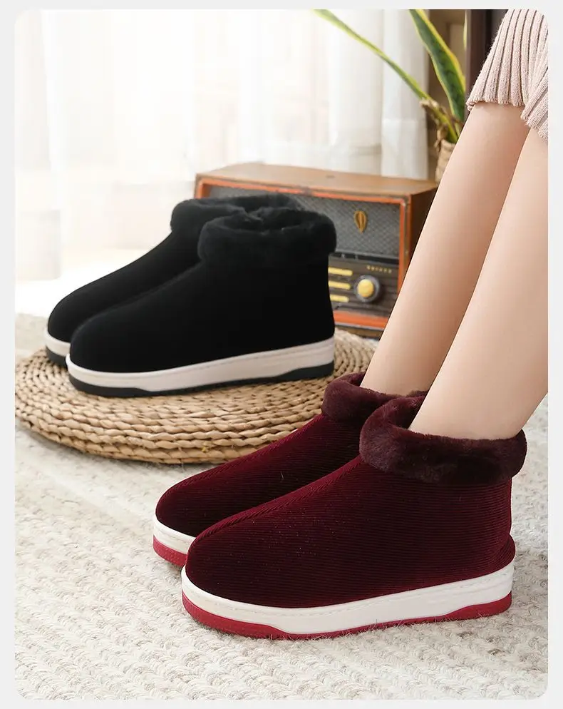 Women Winter Fleece Lined Slippers Black — feature 14
