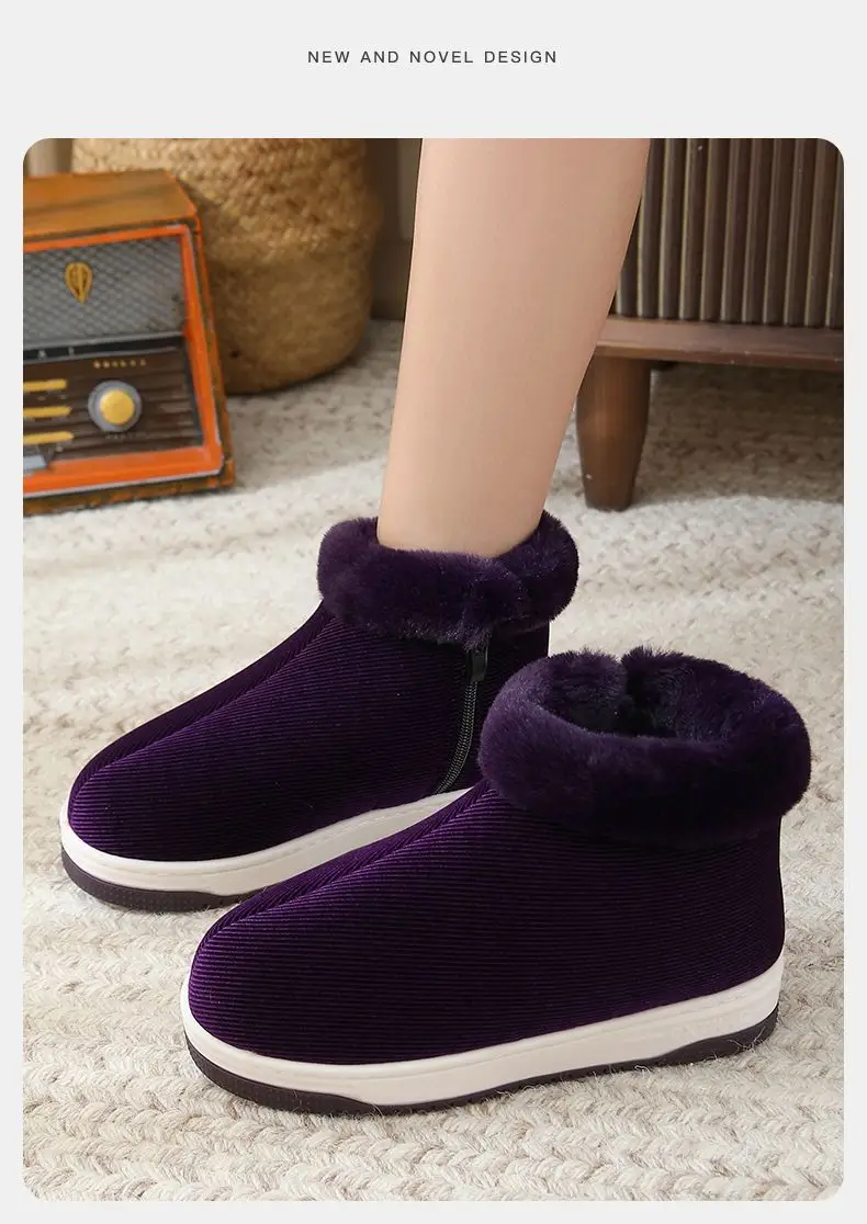 Women Winter Fleece Lined Slippers Black — feature 16