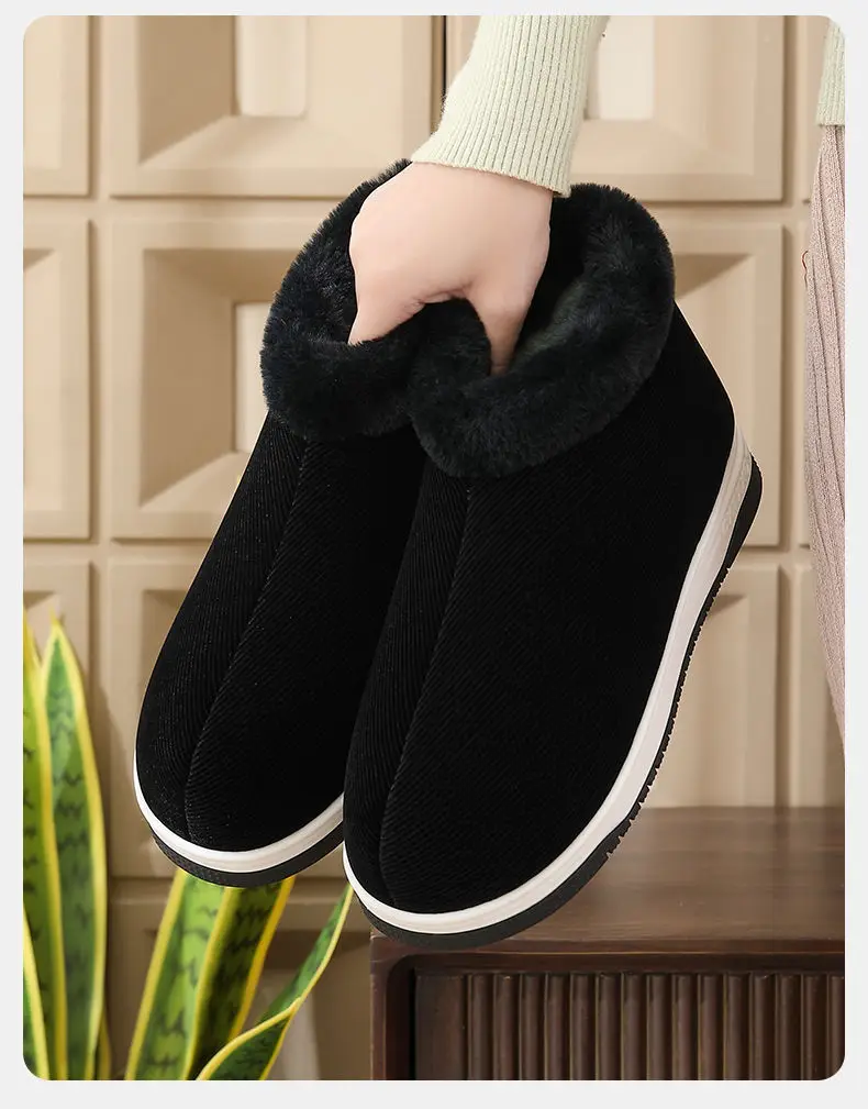 Women Winter Fleece Lined Slippers Black — feature 18