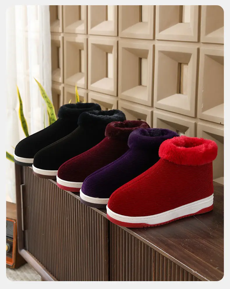 Women Winter Fleece Lined Slippers Black — feature 20