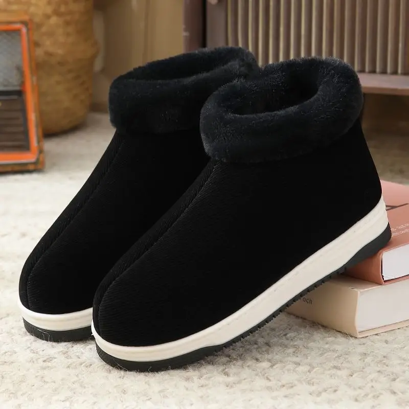 Women Winter Fleece Lined Slippers Black - Image 3