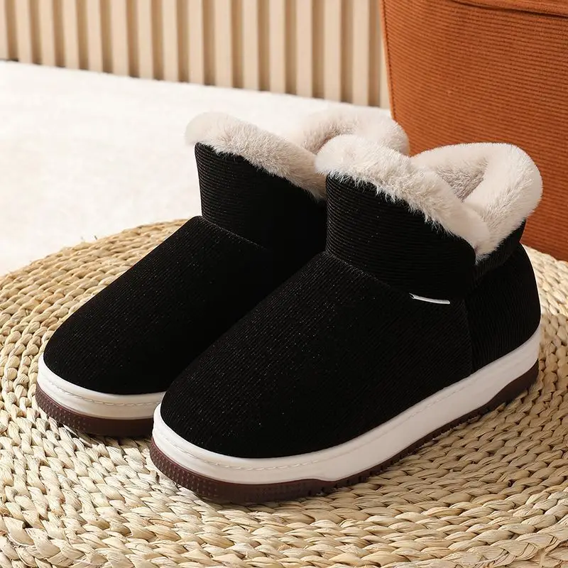 Women Winter Fleece Lined Slippers Black - Image 8