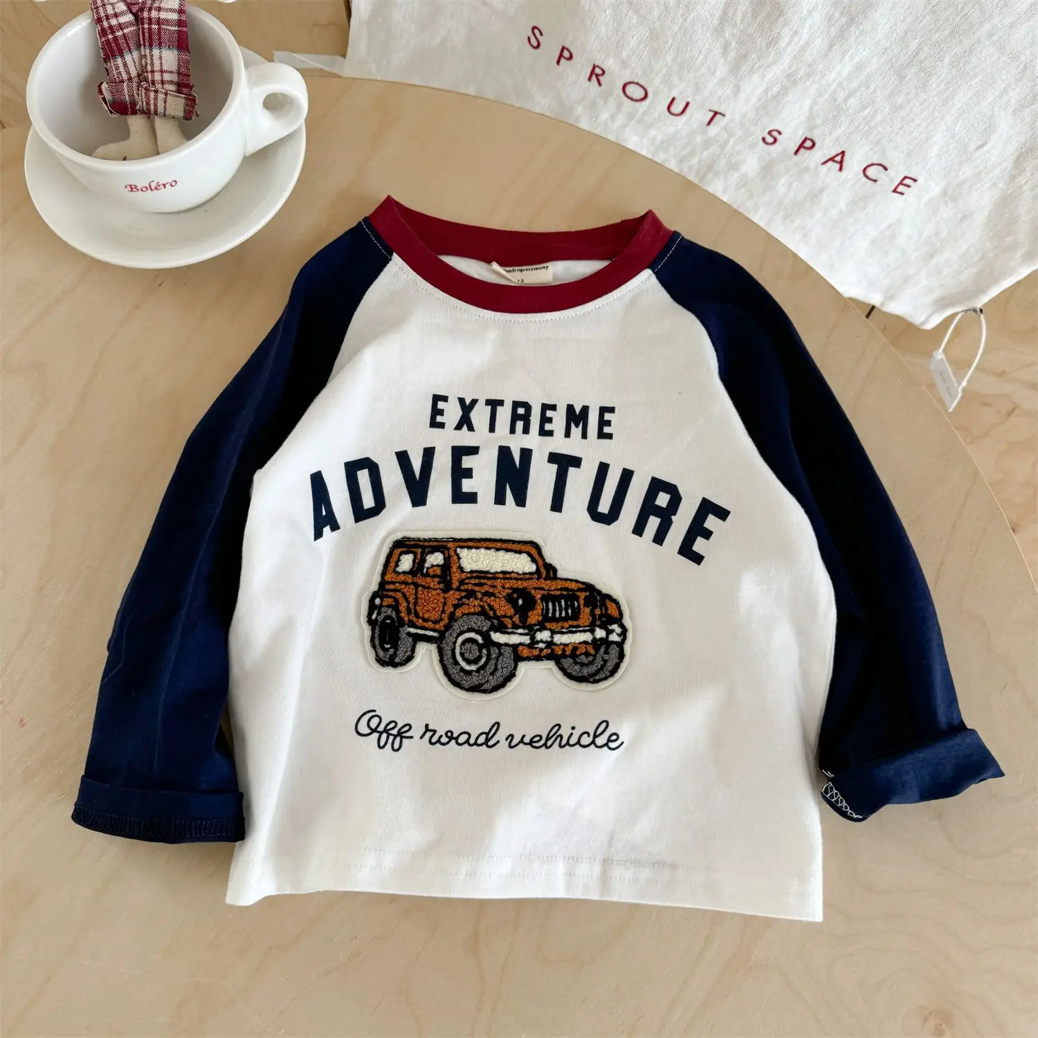 Children's Big Burger T-Shirt White Blue All Cotton Size 26 — feature 13