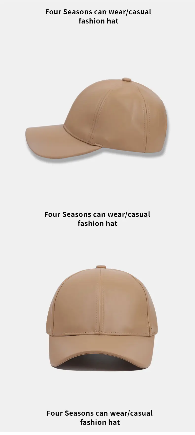 Pu Leather Baseball Cap for Men 54cm Height 98kg — feature 13