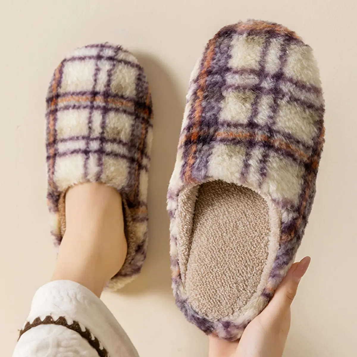Japanese-Style Silent Slippers for Women Soft Cotton Autumn Winter - Image 5
