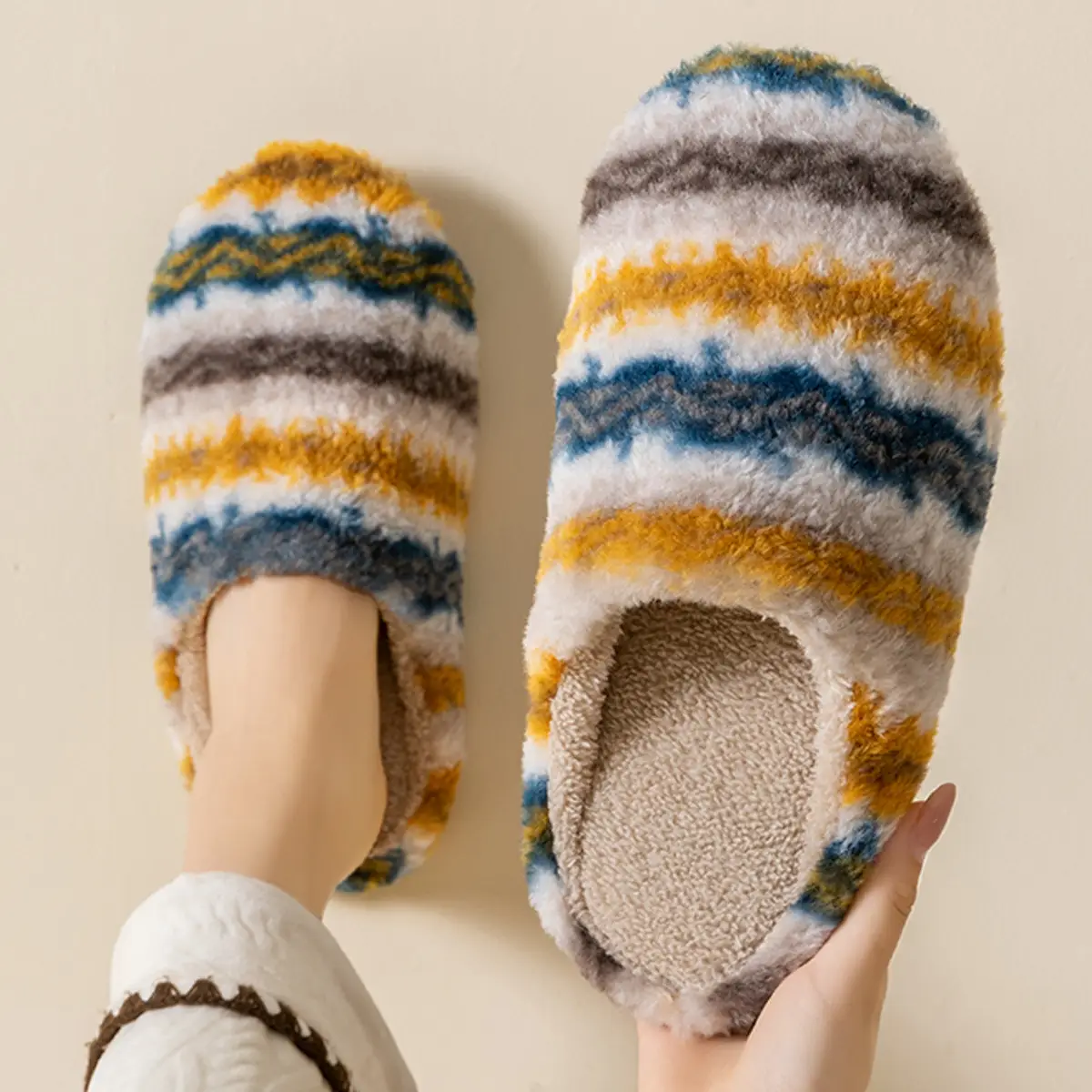 Japanese-Style Silent Slippers for Women Soft Cotton Autumn Winter - Image 6