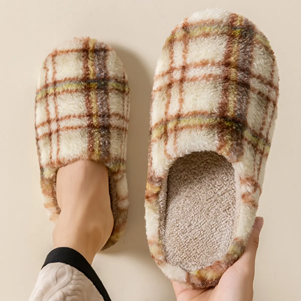 Japanese-Style Silent Slippers for Women Soft Cotton Autumn Winter - Image 8