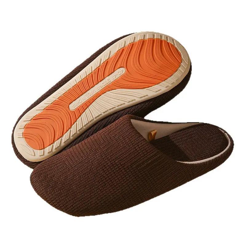 Japanese-Style Four-Season Silent Non-Slip Slippers for Women Soft-Soled Cotton and Linen Cotton Slippers for Hospitality Office Home Indoor Floor Men