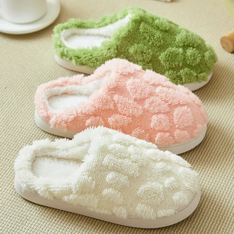 Women's Cotton Slippers for Autumn and Winter, New Indoor Home Comfort Warm Thick-Soled Plush Slippers for Men, Xiyin Label Wholesale