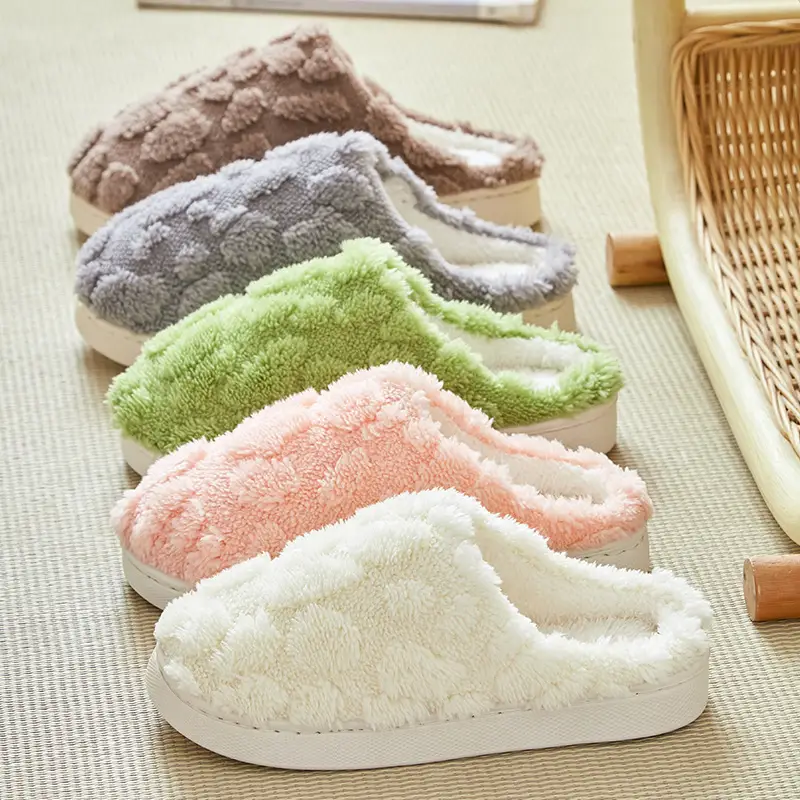 Women's Cotton Slippers for Autumn and Winter, New Indoor Home Comfort Warm Thick-Soled Plush Slippers for Men, Xiyin Label Wholesale