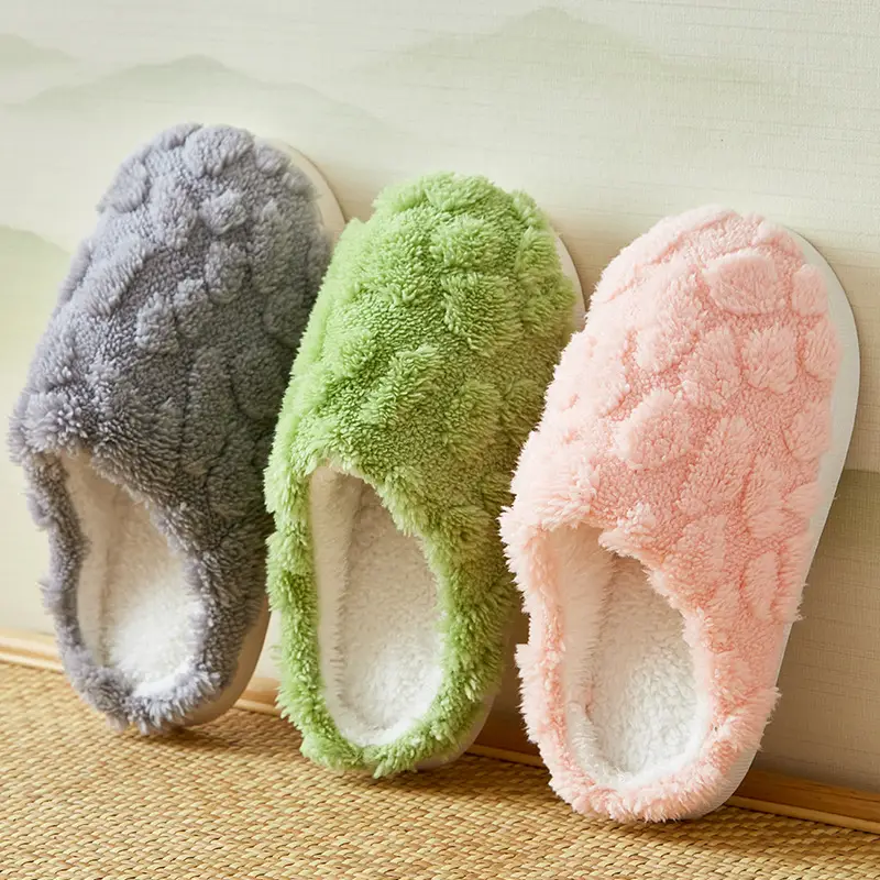 Women's Cotton Slippers for Autumn and Winter, New Indoor Home Comfort Warm Thick-Soled Plush Slippers for Men, Xiyin Label Wholesale