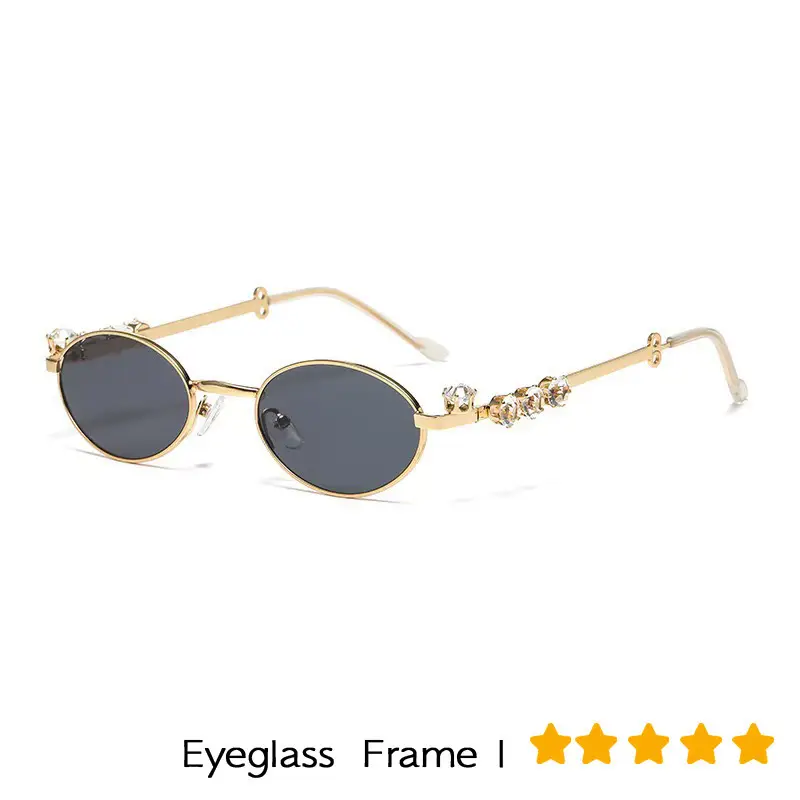 Sweet Diamond Studded Oval Sunglasses