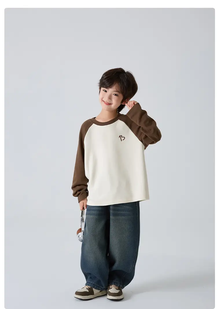 2025 Winter Boys T-Shirt Blue Korean Style Warm Long Sleeve — feature 10