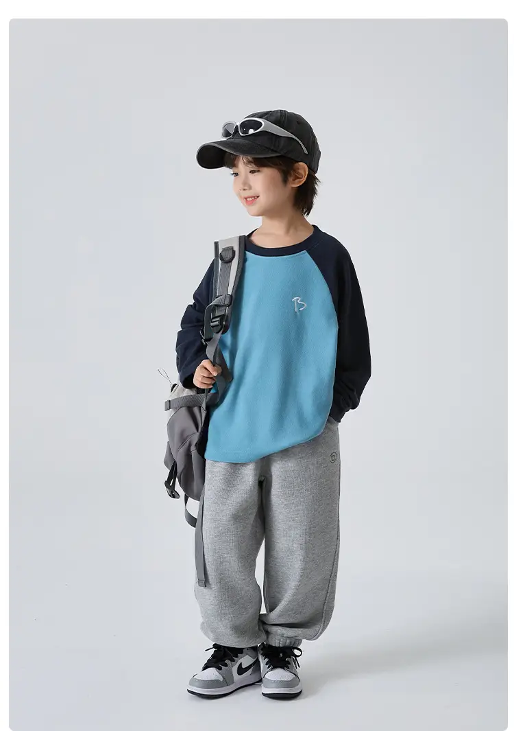 2025 Winter Boys T-Shirt Blue Korean Style Warm Long Sleeve — feature 14