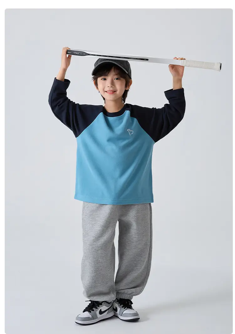2025 Winter Boys T-Shirt Blue Korean Style Warm Long Sleeve — feature 17