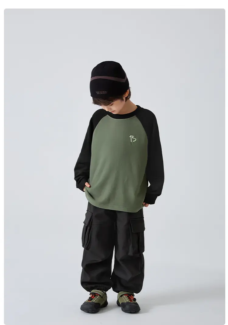 2025 Winter Boys T-Shirt Blue Korean Style Warm Long Sleeve — feature 19