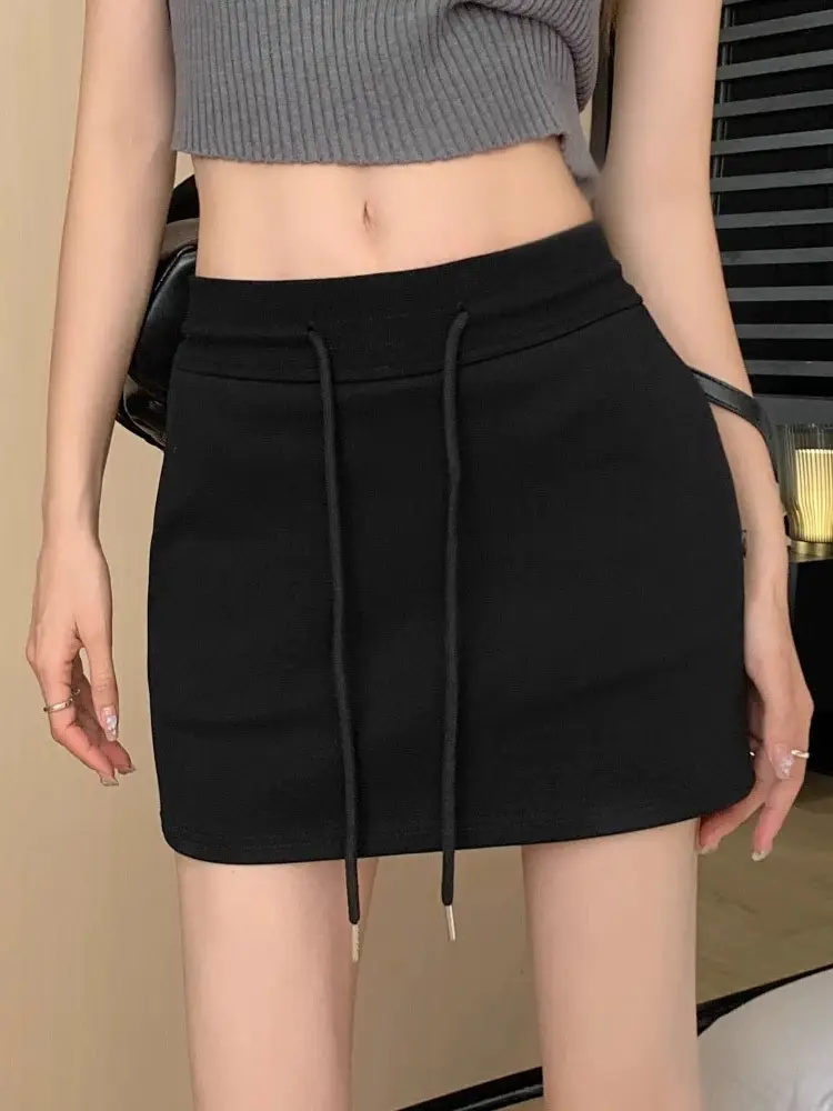 Plus Size Grey Yoga Skirt Low Waist Anti Exposure Fitness Running - Image 5