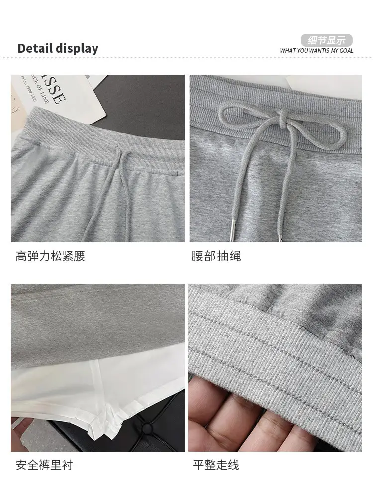 Plus Size Grey Yoga Skirt Low Waist Anti Exposure Fitness Running - Image 7