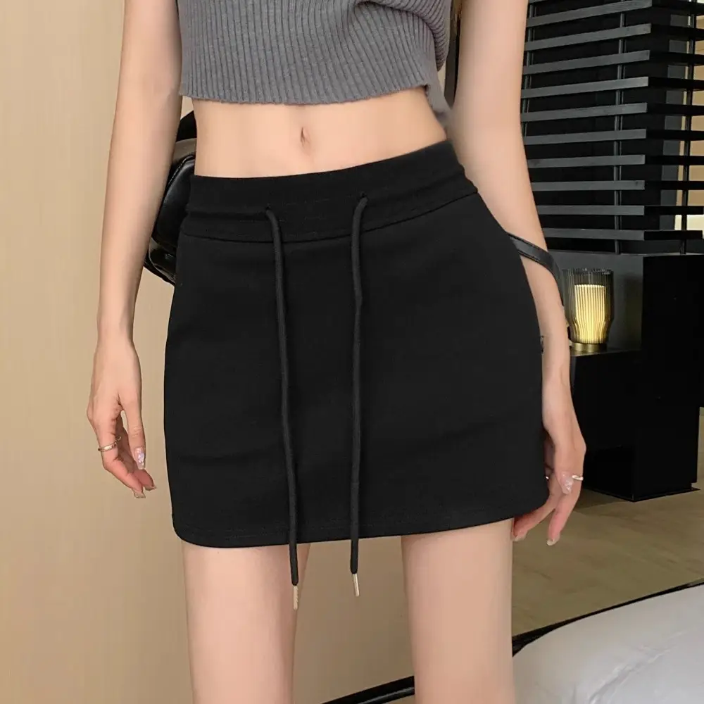 Plus Size Grey Yoga Skirt Low Waist Anti Exposure Fitness Running - Image 2