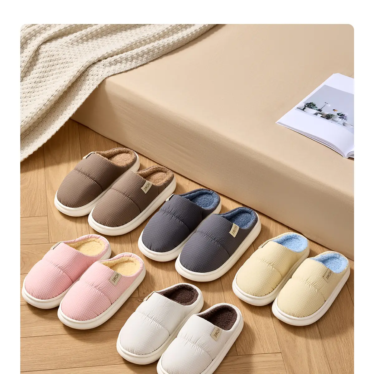 Men Cotton Slippers White Warm Non-Slip — feature 19