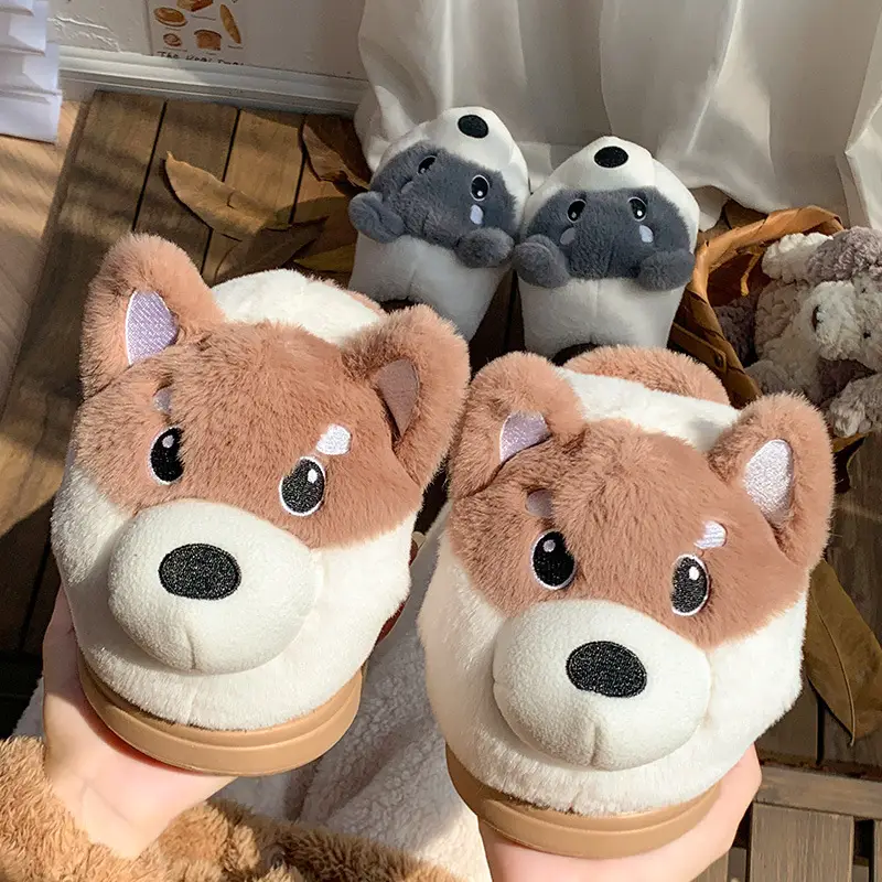 Cute Husky Cotton Slippers Winter 2025 - Image 5