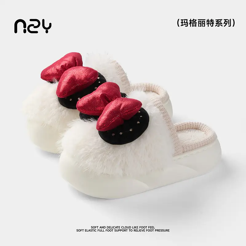Women's Velvet Warm Slippers Women's Home Winter Soft Anti-Slip - Image 5