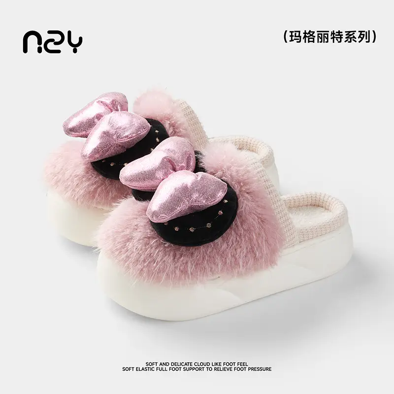 Women's Velvet Warm Slippers Women's Home Winter Soft Anti-Slip - Image 6