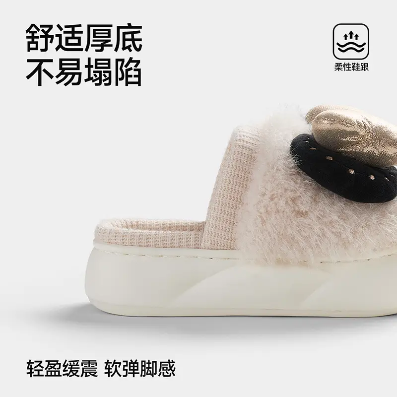 Women's Velvet Warm Slippers Women's Home Winter Soft Anti-Slip - Image 7