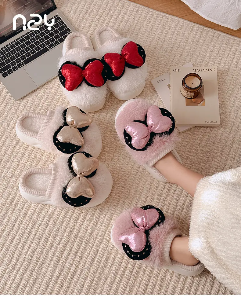 Women's Velvet Warm Slippers Women's Home Winter Soft Anti-Slip — feature 1