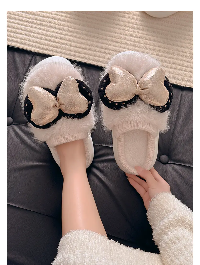 Women's Velvet Warm Slippers Women's Home Winter Soft Anti-Slip — feature 3