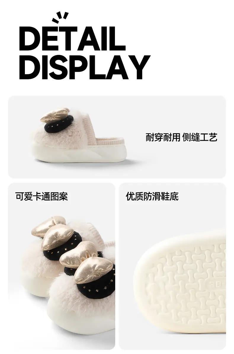 Women's Velvet Warm Slippers Women's Home Winter Soft Anti-Slip — feature 8