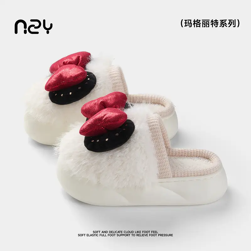 Women's Velvet Warm Slippers Women's Home Winter Soft Anti-Slip - Image 2