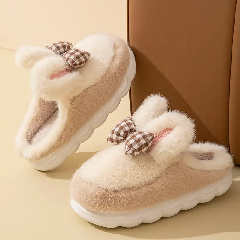 Winter Couple's Cotton Slippers for Women at Home, Thick-Soled Non-Slip Fleece-Lined Warm and Cute Confinement Cotton Slippers for Men - Image 19