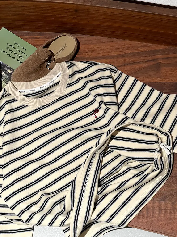 Boys Striped Cotton T-Shirt with Blue Hat Bag - Image 6