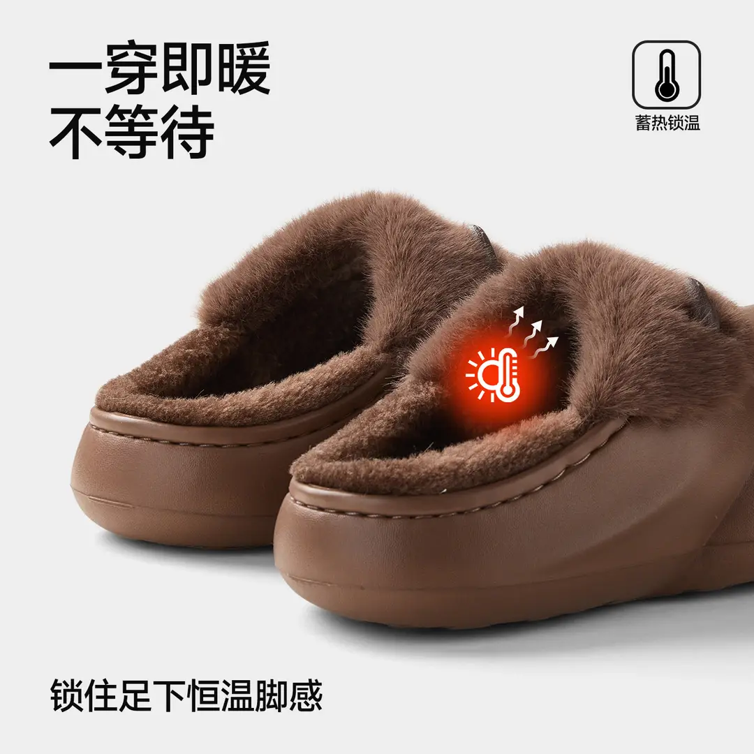 Nanbo Wan Ka Pibala Cotton Slippers for Women Winter Indoor Home Non-Slip Warm and Comfortable Plush Cotton Slippers for Women