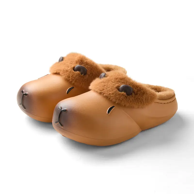 Nanbo Wan Ka Pibala Cotton Slippers for Women Winter Indoor Home Non-Slip Warm and Comfortable Plush Cotton Slippers for Women