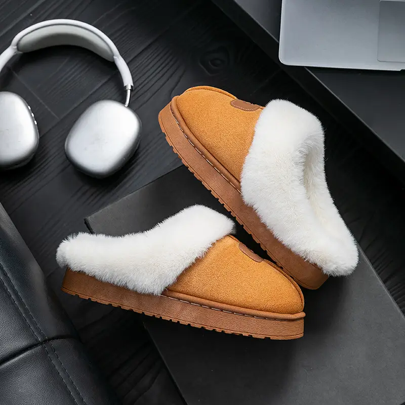 Winter Plush Cotton Slippers for Women, Indoor Home Thick-Soled Slippers, Non-Slip, Fleece-Lined, Warm, Fashionable and Versatile Cotton Slippers - Image 10