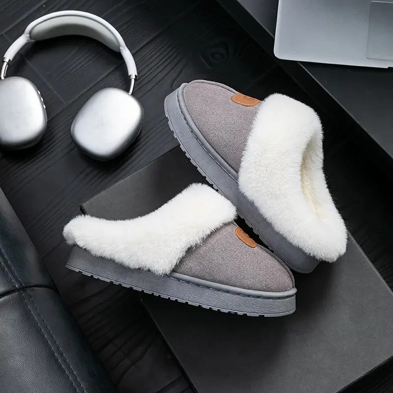 Winter Plush Cotton Slippers for Women, Indoor Home Thick-Soled Slippers, Non-Slip, Fleece-Lined, Warm, Fashionable and Versatile Cotton Slippers - Image 11