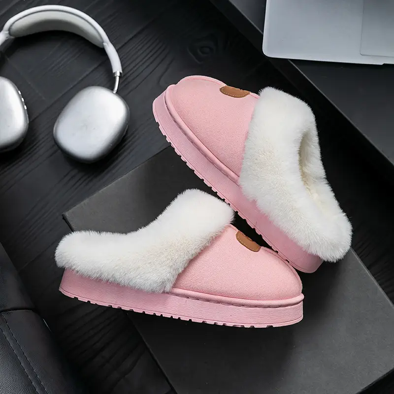 Winter Plush Cotton Slippers for Women, Indoor Home Thick-Soled Slippers, Non-Slip, Fleece-Lined, Warm, Fashionable and Versatile Cotton Slippers - Image 7