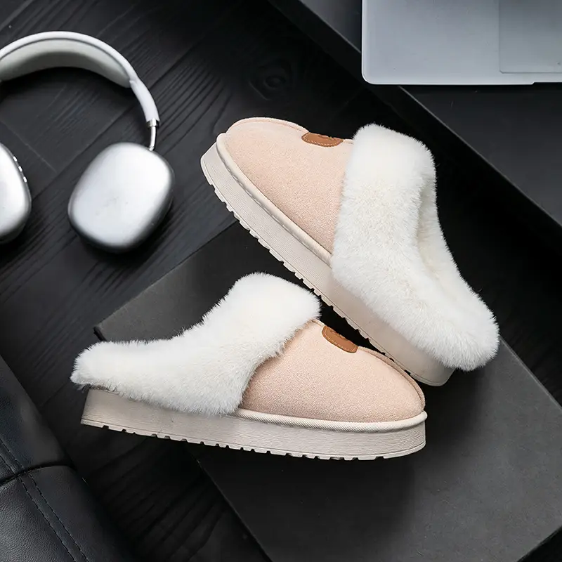 Winter Plush Cotton Slippers for Women, Indoor Home Thick-Soled Slippers, Non-Slip, Fleece-Lined, Warm, Fashionable and Versatile Cotton Slippers - Image 8