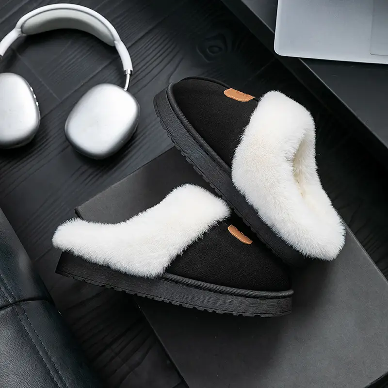 Winter Plush Cotton Slippers for Women, Indoor Home Thick-Soled Slippers, Non-Slip, Fleece-Lined, Warm, Fashionable and Versatile Cotton Slippers - Image 9