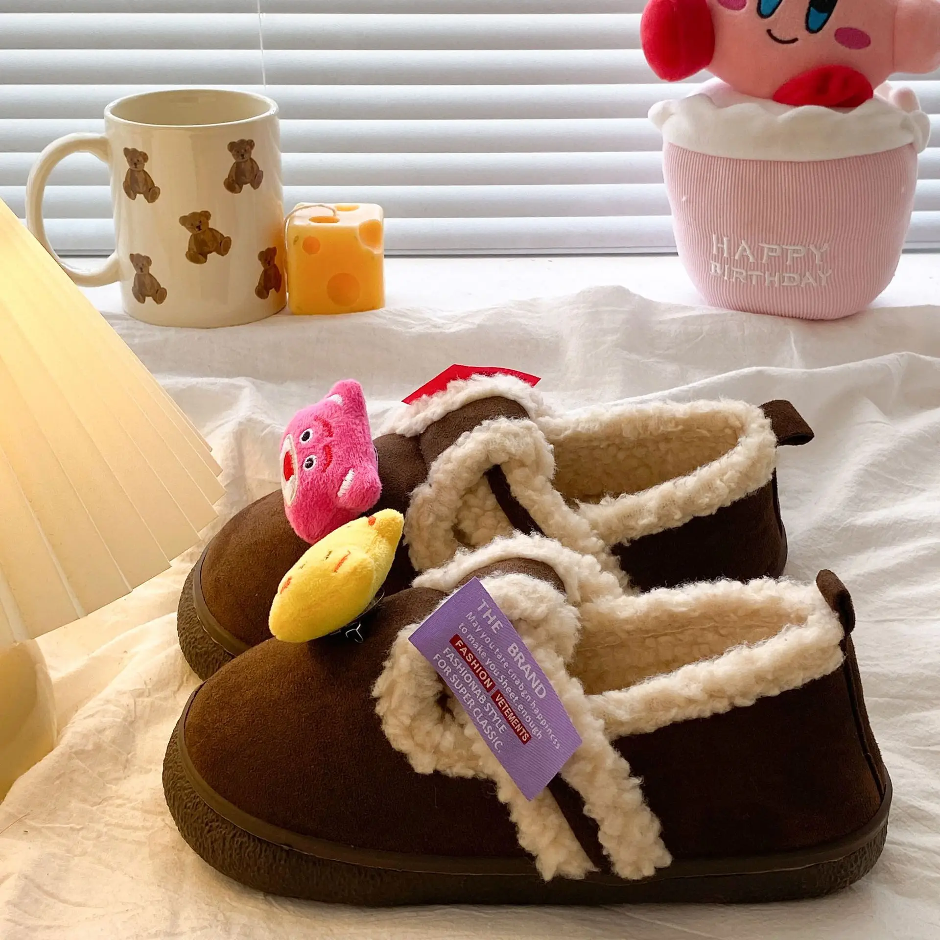 Women Velvet Cotton Slippers Can Be Worn Outside in Autumn and Winter - Image 5