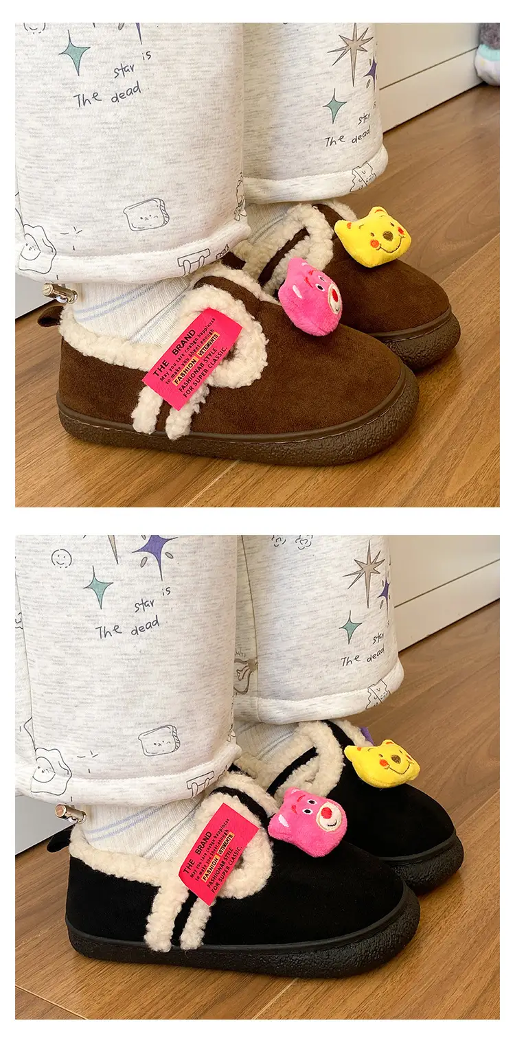 Women Velvet Cotton Slippers Can Be Worn Outside in Autumn and Winter — feature 10