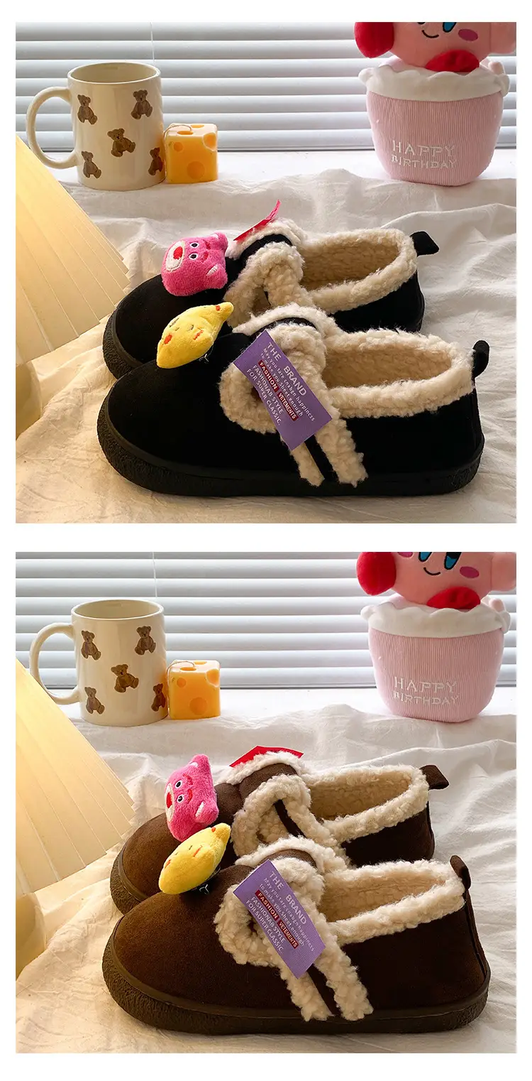Women Velvet Cotton Slippers Can Be Worn Outside in Autumn and Winter — feature 11