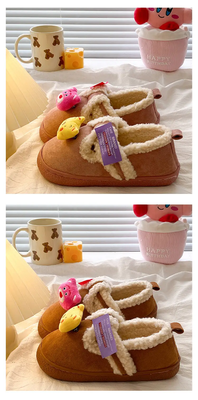 Women Velvet Cotton Slippers Can Be Worn Outside in Autumn and Winter — feature 12
