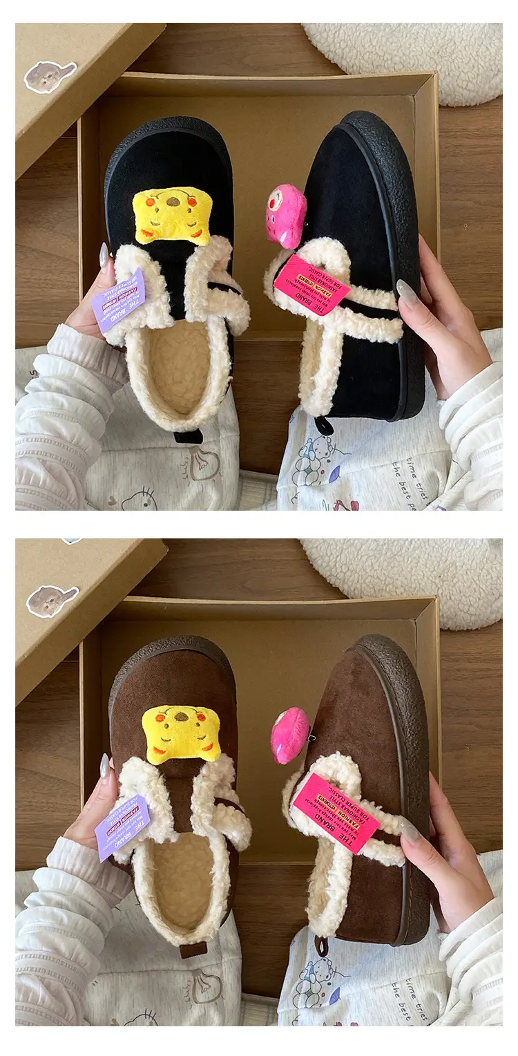 Women Velvet Cotton Slippers Can Be Worn Outside in Autumn and Winter — feature 13